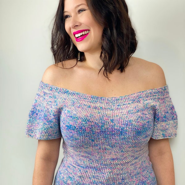 Flirty and Thriving Top Down Off the Shoulder Summer Crochet Pattern