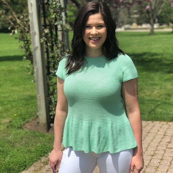 Perfect Peplum Top Down Summer Crochet Pattern