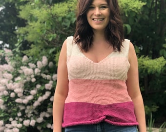 Tunisian Crochet Twist Summer Tank Top