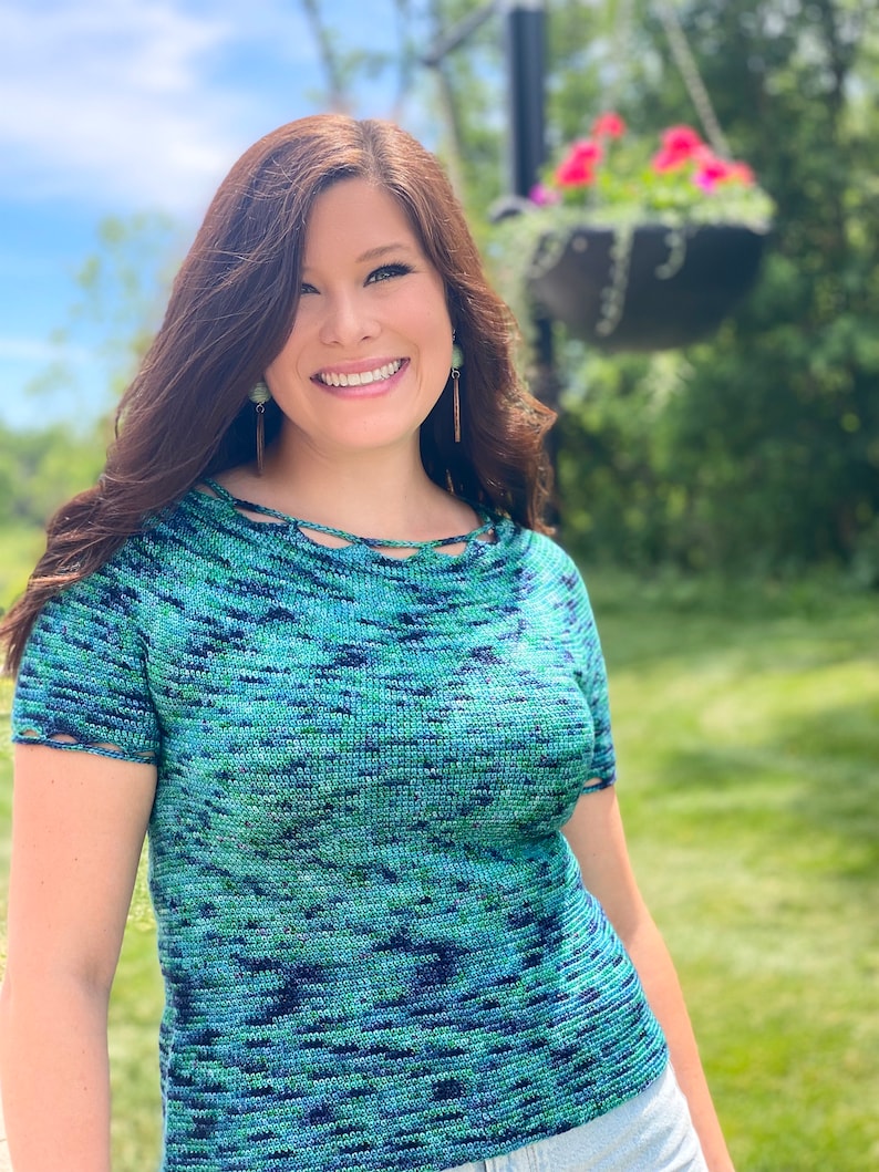 Tit's up Tee Top Down Lace Summer Crochet Pattern