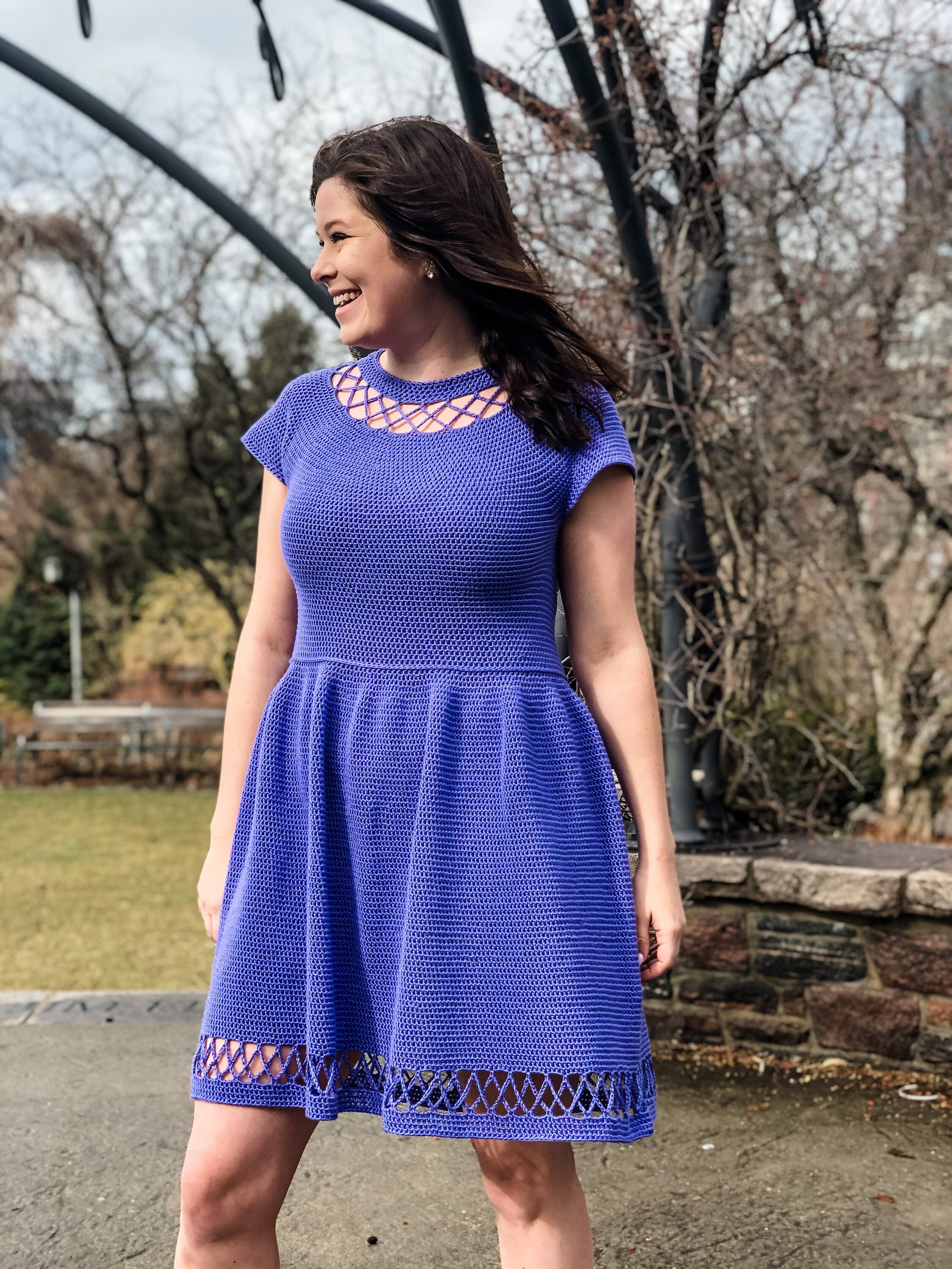 Lattice Lace Crochet Top Down Summer Dress Etsy Canada