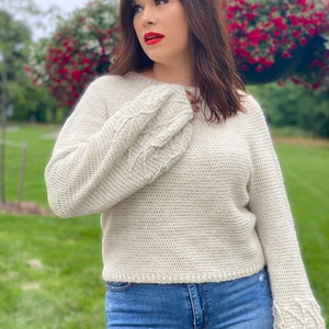 Gossypium Pullover Top Down Crochet Yoke Sweater Pattern