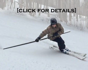 Lurk pole, Telemark Pole, Lurk Ski Pole, Long Pole, Unipole, Handcrafted Ski Pole, Ski Gear, ThirdEdge, Ski Pole, Wooden Ski Pole