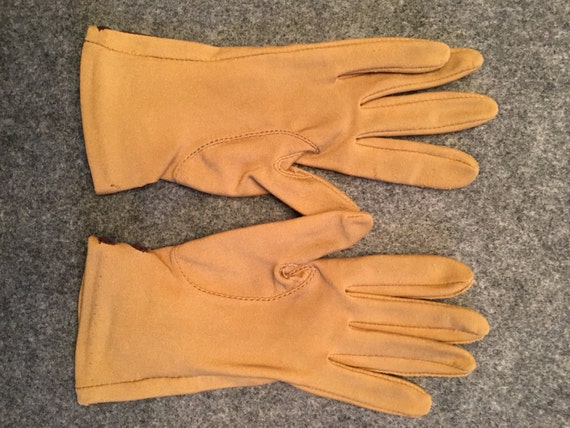 1960's Camel and Brown Daytime Gloves by Isotoner… - image 2