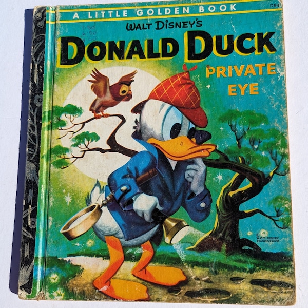 Little Golden Book Walt Disney's Donald Duck Hardcover Vintage Children's Little Golden Book Vintage Kids Books Junk Journals