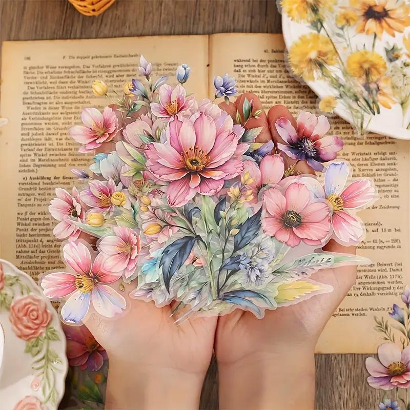 Vintage Style Clear Flower Stickers Junk Journals Scrapbooking Card ...