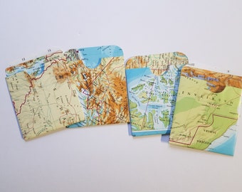 Planner Pocket 4pcs Planners Library Pocket Junk Journal Pocket Journal Ephemera Pocket cut from Vintage Atlas Scrapbooking Pocket