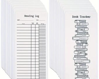 Schwarzweiße Buchbesprechung Leselogbuch Seiten, Buchliebhaber Geschenk, Buchlese Bullet Junk Journal, Bücherwurm Nerd