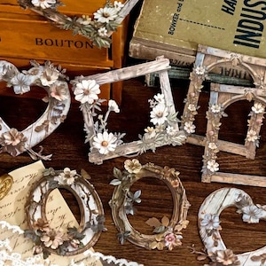 Vintage Retro Wood and Floral Rectangle Embossed Frames Stickers Junk Journals Scrapbooking Collage Cardmaking 10pcs