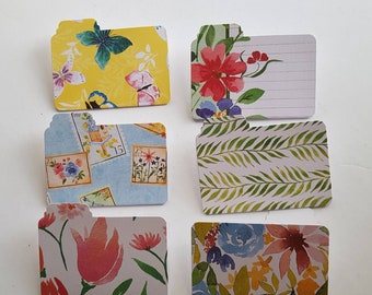 6pcs Floral Mini file folders Scrapbooking Ephemera Organizer Planner Accessory File Folders Handmade File Folders Kawaii Stationery