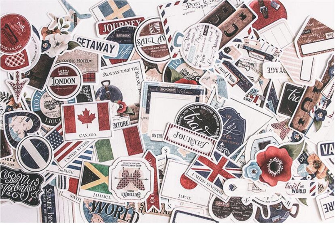 vintage travel stickers retro travel stickers junk journal