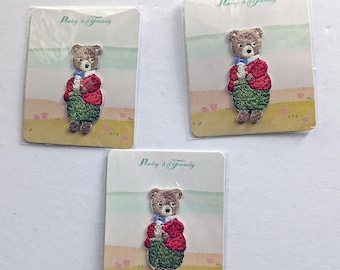 Teddybeer Opstrijkbare naaipatches Opstrijkbare volledig geborduurde patch Applicaties Badge naaien Knutselen Kaarten Dagboeken Plakboeken