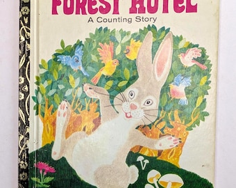 Forest Hotel A Counting Story Vintage gouden kinderboek met harde kaft