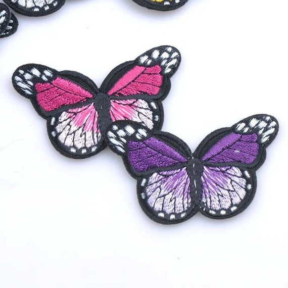 Butterfly Iron on Sew on Patches Iron on Sew on Full Embroidered Patch  Appliqués Badge Sewing Crafting Cards Journals Scrapbooks 5 Pcs 