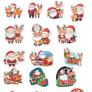 Weihnachtsmann Fussy Cuts Aufkleber Junk Journal Ephemera Sammelalben Weihnachtskarten Printables 20 Stück 1 Blatt