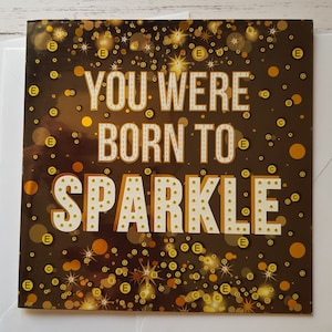 Kit de cartes de voeux DIY Crystal Art BORN to SPARKLE Kit de cartes de peinture diamant 5D Convient aux enfants et aux adultes Perceuses partielles Craft Buddy