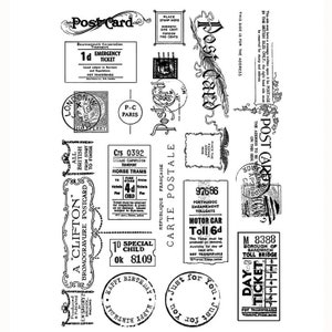 Postmark Clear Stamps Vintage Ticket Stamps Transparent Stamps Planner Stamps Journal Stamps Scrapbooking, Cards, Stamping, Junk Journals