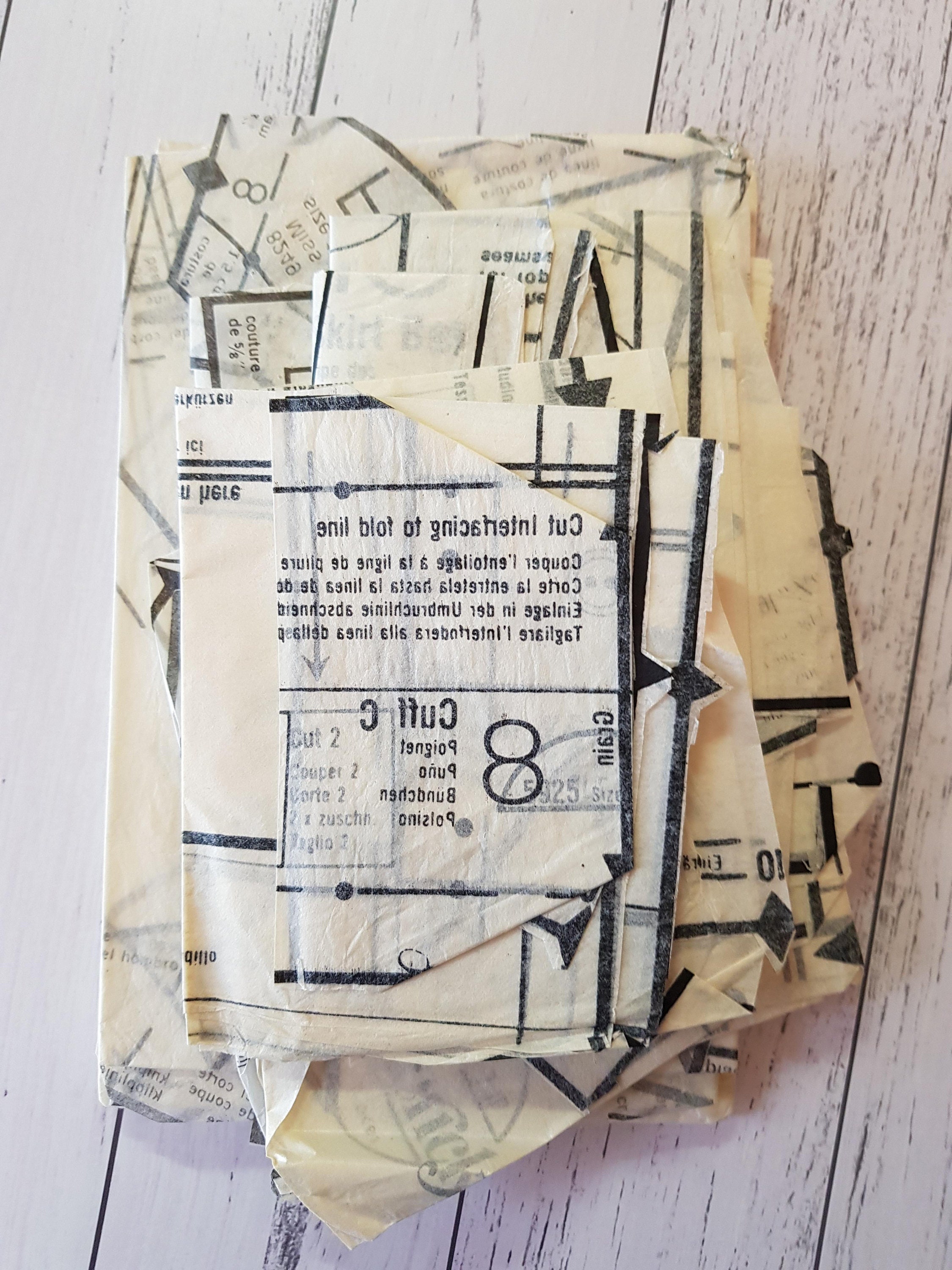 Vintage Sewing Pattern Printed Tissue Paper Paper Ephemera, Junk Journals,  Scrapbooking, Paper Collage, Decoupage, 50g Bundle Tissue Paper 