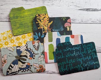 6pcs Handmade Mini file folders for Scrapbooking Junk Journals Planner Accessories