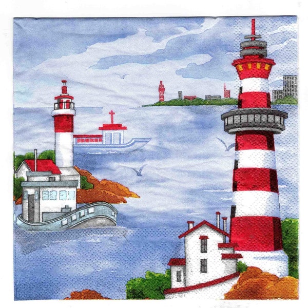 Lighthouse Napkins Etsy