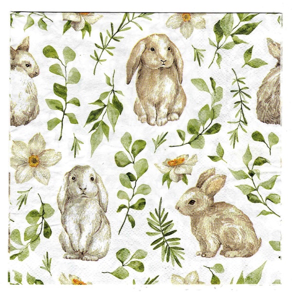 2pcs Easter Paper Napkins for Decoupage Serviettes 33 x 33cm Decoupage Napkins Collage Junk Journals, Crafts, Scrapbooking Paper Napkin