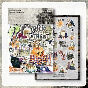Vintage Halloween Journal Ephemera Stickers Witches Pumpkins Junk Journals Scrapbooking Collage Happy Mail Cardmaking 40 Pcs