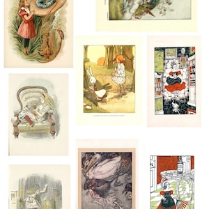 Alice in Wonderland Junk Journal Vintage Ephemera Scrapbooking Embellishments