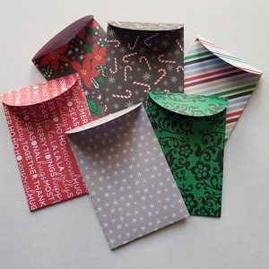 Christmas Mini Envelopes, Gift Card Envelopes, Journals, Planners, Snail Mail, Christmas Mail, Party Favours, Scrapbooking Pack 6