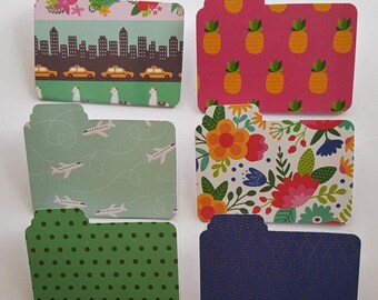 6 pcs Mini File Folders Set for Planners Scrapbooking Travellers Notebooks Junk Journals