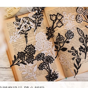 Formes découpées en noir et blanc Formes de silhouette Scrapbooking Fabrication de cartes Décoration de journal indésirable Agendas de journal 20 pcs
