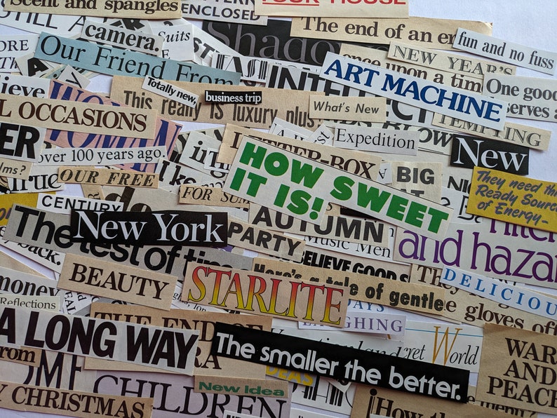 Vintage Words and Phrases Paper Clippings Magazine and Book Clippings ...