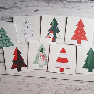 Christmas Mini Notecards, Christmas Notecard Set, Christmas Cards, Note Cards, Set of 6 Mini Christmas Cards, Christmas Tree Card Set