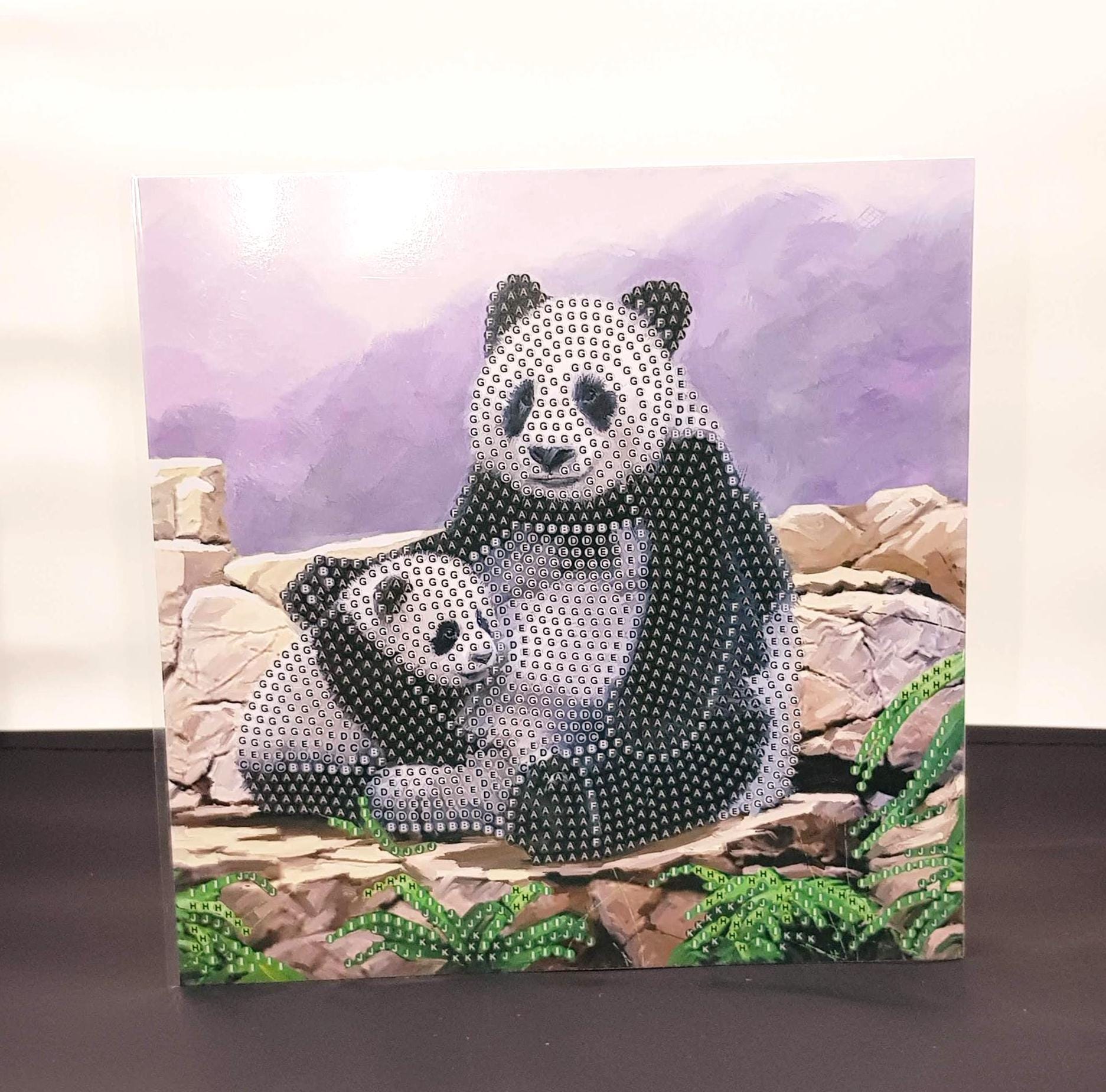 Panda Bear Diamond Painting Crystal Art Card Kit 18 X 18 Cm - Etsy