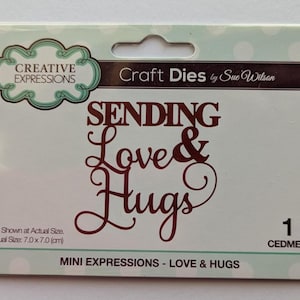 Sending Love & Hugs Creative Expressions Word Sentiment Metal Cutting Die Scrapbooking Cardmaking Journals Papercraft