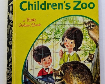 Gouden boekje Een bezoek aan de kinderdierentuin Vintage gebonden kinderboek Gouden boekje Vintage kinderboeken Troepjournalen