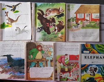 Vintage Little Golden Book Ephemera 30 Pages Vintage Children's Book Page Paper Pack Junk Journals Collage Scrapbooking Craft Supplies