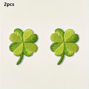 Four Leaf Clover Iron On Sew On Patches Iron On Sew On Full Embroidered Patch Appliqués Badge Sewing Crafting Cards Journals Scrapbooks