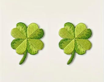 Four Leaf Clover Iron On Sew On Patches Iron On Sew On Full Embroidered Patch Appliqués Badge Sewing Crafting Cards Journals Scrapbooks