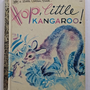 Hop Little Kangaroo Vintage Hardcover Little Golden Book Vintage Kids Books Junk Journals