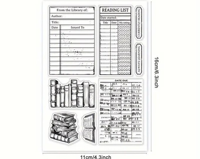 Reading Book Log Clear Transparent Stamps Planner Stamps Journal Stamps ...