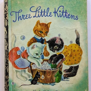 Three Little Kittens Vintage Little Golden Book 1974 Vintage Children&#39;s Book Vintage Kids Books Junk Journals