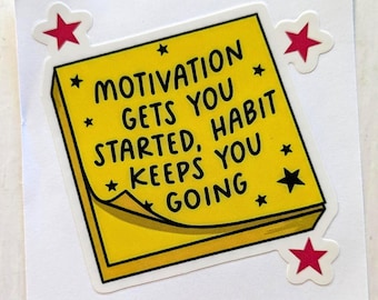 Motivational Good Habits Quote Vinyl Waterproof Decal Sticker for Water Bottles and Laptops