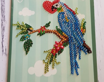 Our Love Have Wings Kleurrijke vogel Diamantkunstkaart Luxe kaart voltooid Diamant schilderij Wenskaart I Love You-cadeaukaart Blanco kaart