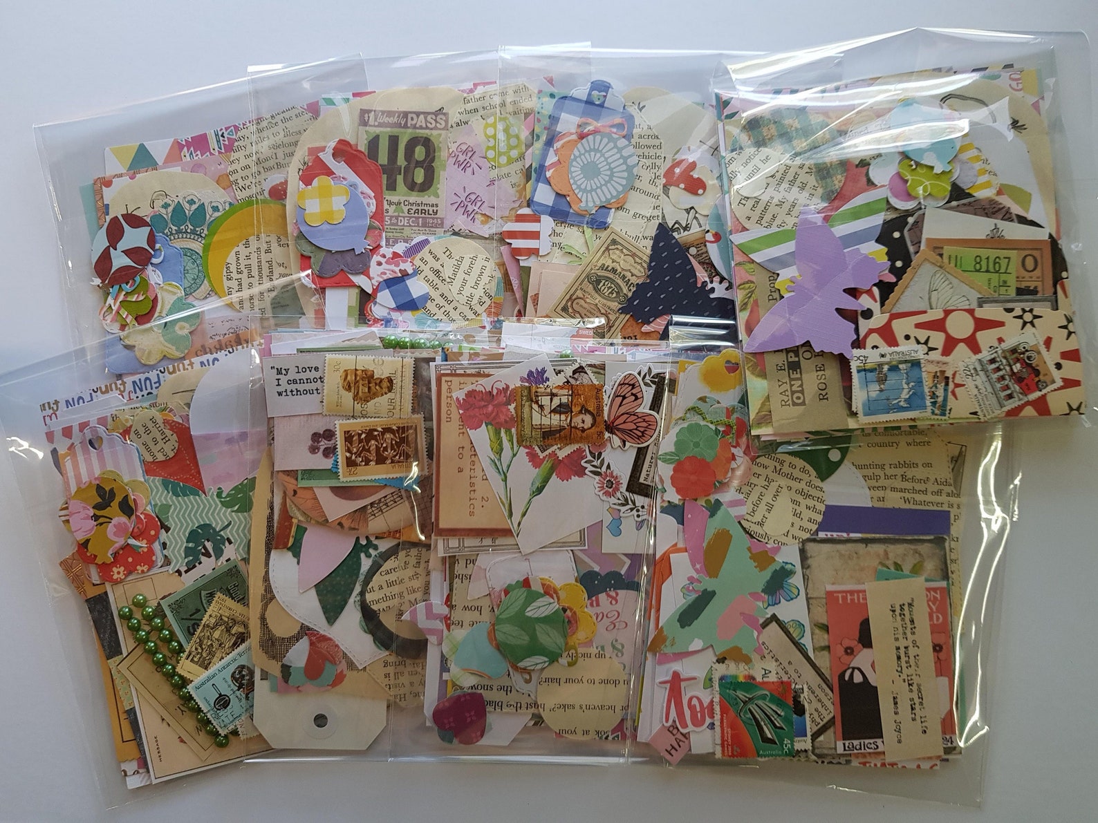 50 Pce Junk Journal Paper Pack Ephemera Pack Scrap Paper Collage Kit ...