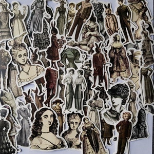 Victorian People Stickers. Junk Journal Supplies, Journals, Scrapbook Supplies, Vintage Ephemera, Stickers, Vintage Themed Stickers 25 Pcs