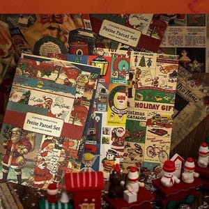 Vintage Christmas Craft Paper Ephemera Pack for Junk Journals Cardmaking Scrapbooking 60 pcs