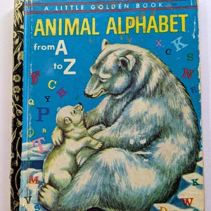 Animal Alphabet From A-Z Vintage Little Golden Book Vintage Hardback Little Golden Book Vintage Kids Books Junk Journals