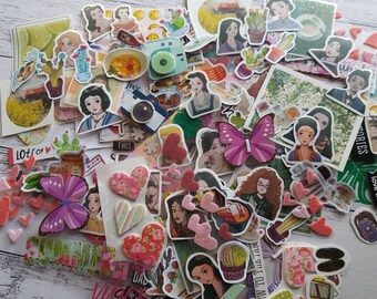 Junk journal Ephemera Sticker Mystery Grab Bag Junk Journal Supplies Scrapbook Journaling Supplies Sticker Pack, Collage Mixed Media