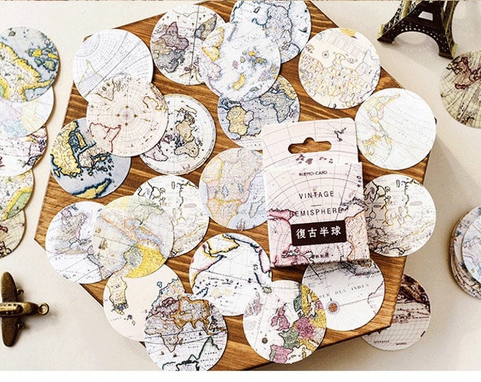 Journal Sticker Map Vintage Map Stickers. Junk Journal Supplies, Journals, Scrapbook ...