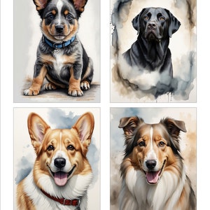 Junk diário coisas efêmeras aquarela cachorro scrapbooking cartão toppers diário cartões projeto vida 8 peças folha de colagem imprimíveis amantes de cães presente